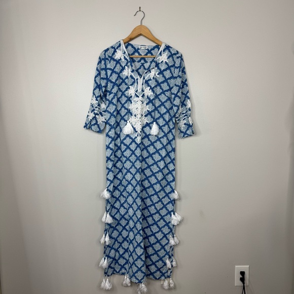 Roller Rabbit Dresses & Skirts - Roller Rabbit Jemina Punta Long Kurta 3/4 Sleeves Maxi Dress Side Slits Small